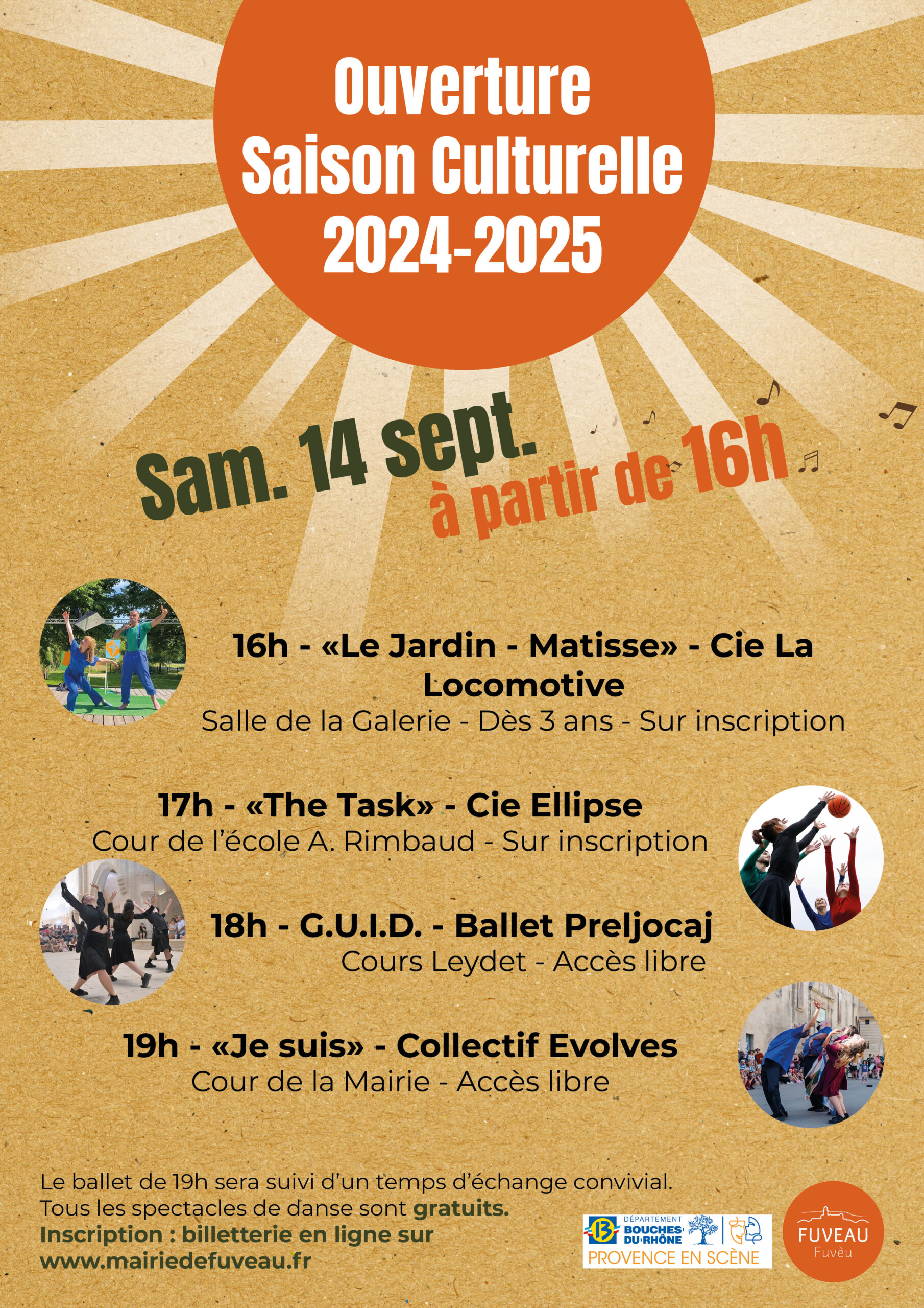 Ouverture de la saison culturelle 2024 2025 samedi 14 septembre dès 16h